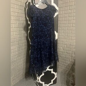 Donna Karan Navy Lace Overlay